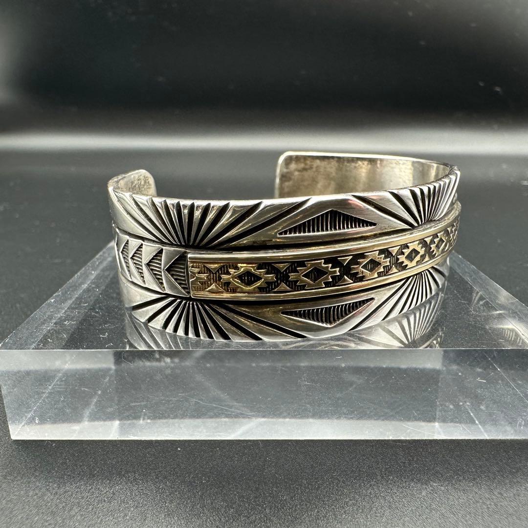 専用　Navajo M.M. ROGERS 14K スタンプワーク バングル