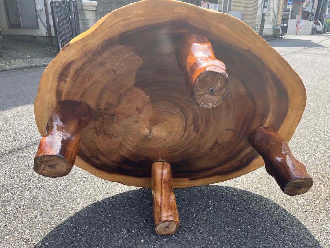 一枚板　年輪　ローテーブル