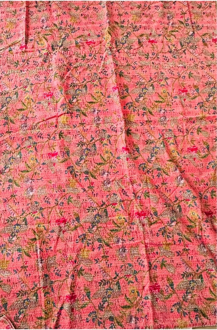 アジアン雑貨 リバーシブル マルチカバー 布 ピンク