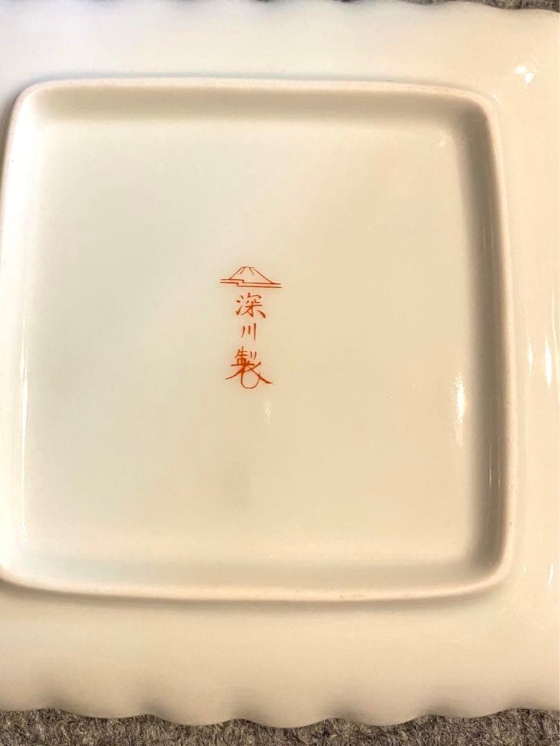 【新品　未使用品】ブルーチャイナ　深川製磁　和菓子皿　皿揃