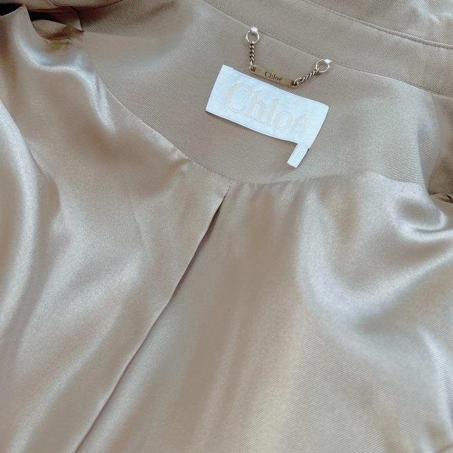 極美品★Chloe★カットワーク刺繍★ケープ★ロング★トレンチコート