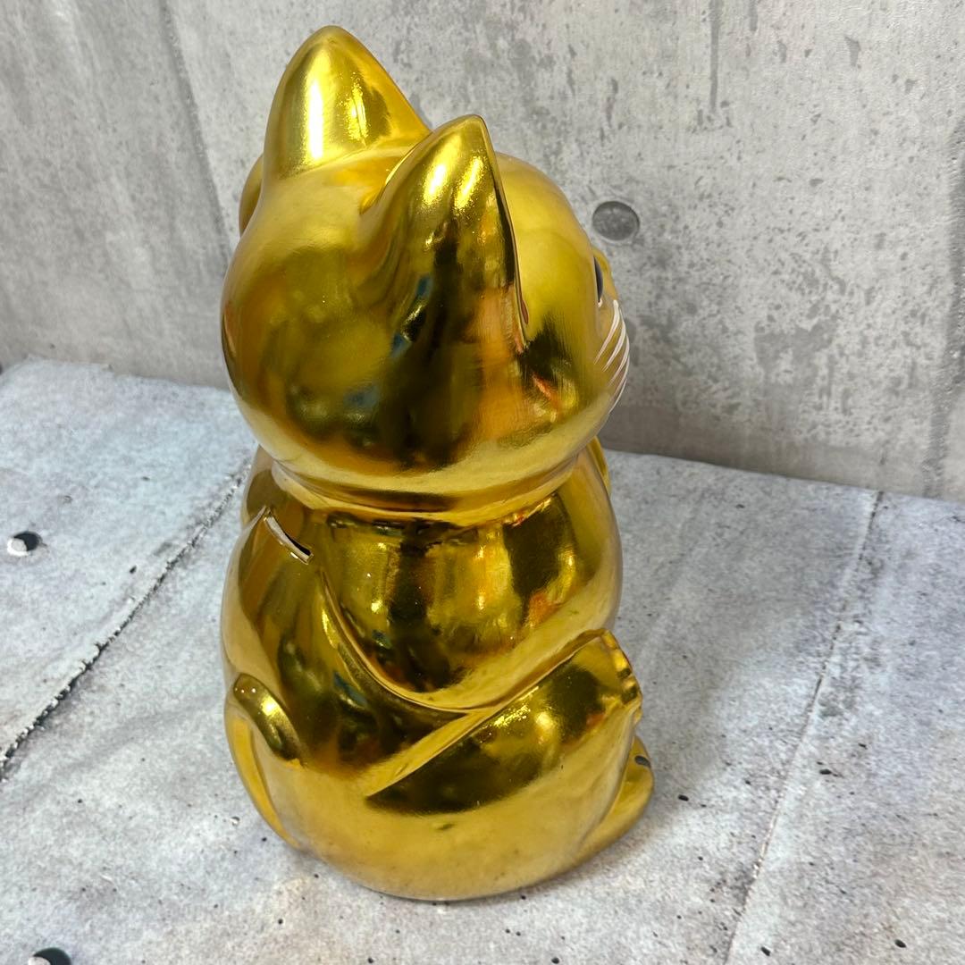 ◎金運爆上げ◎ ゴールド招き猫 黄金小判猫 特大　 38cm 縁起物 左手上げ
