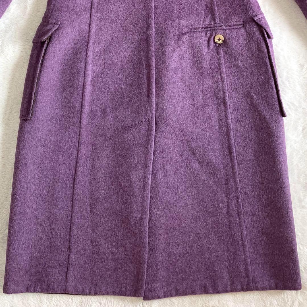 バランタイン BALLANTYNE ウールアンゴラ ロングコート 42 パープル
