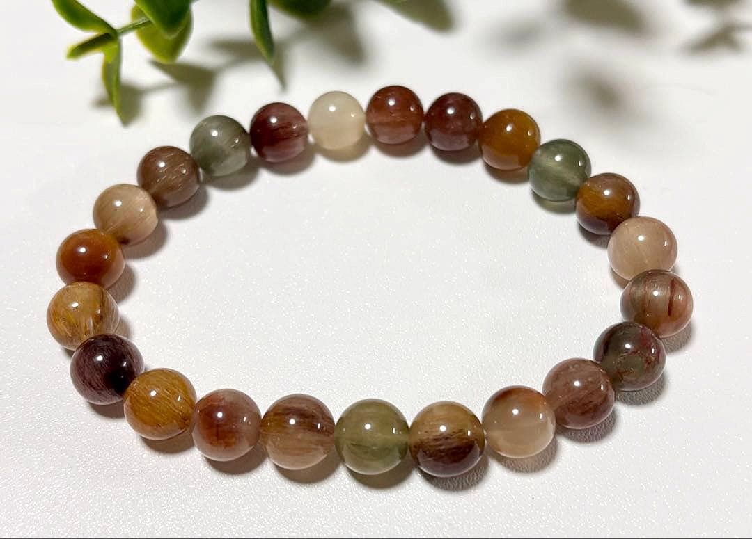 最高品質　超希少入手困難　ミックスラビットヘアルチルクォーツのブレス　8.7㎜