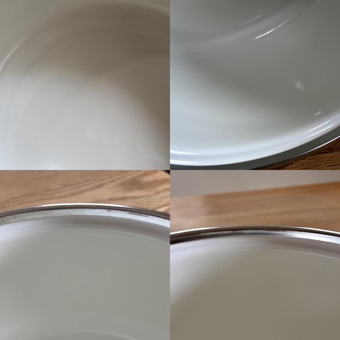 昭和レトロ マルビシ ホーロー フィオーレ 花柄 両手鍋 20cm 未使用品