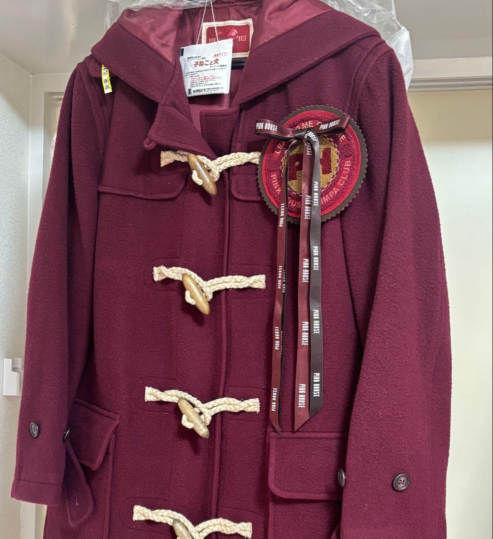週末値下◼️ピンクハウス◼️ サガラワッペン付き　ボルドー　ダッフルコート
