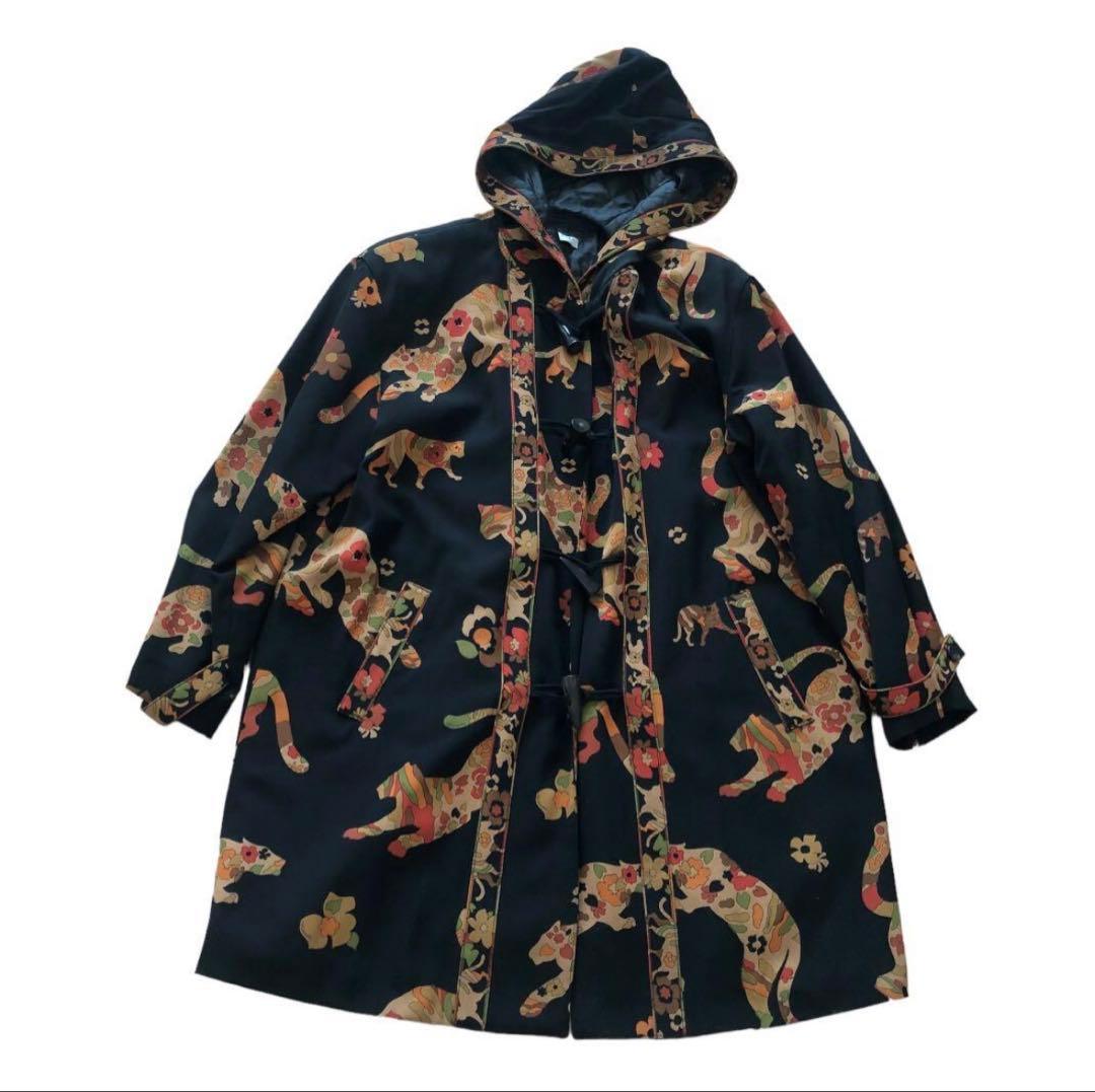 極美品レオナール LEONARD ロングコート ヒョウ柄レディースコート