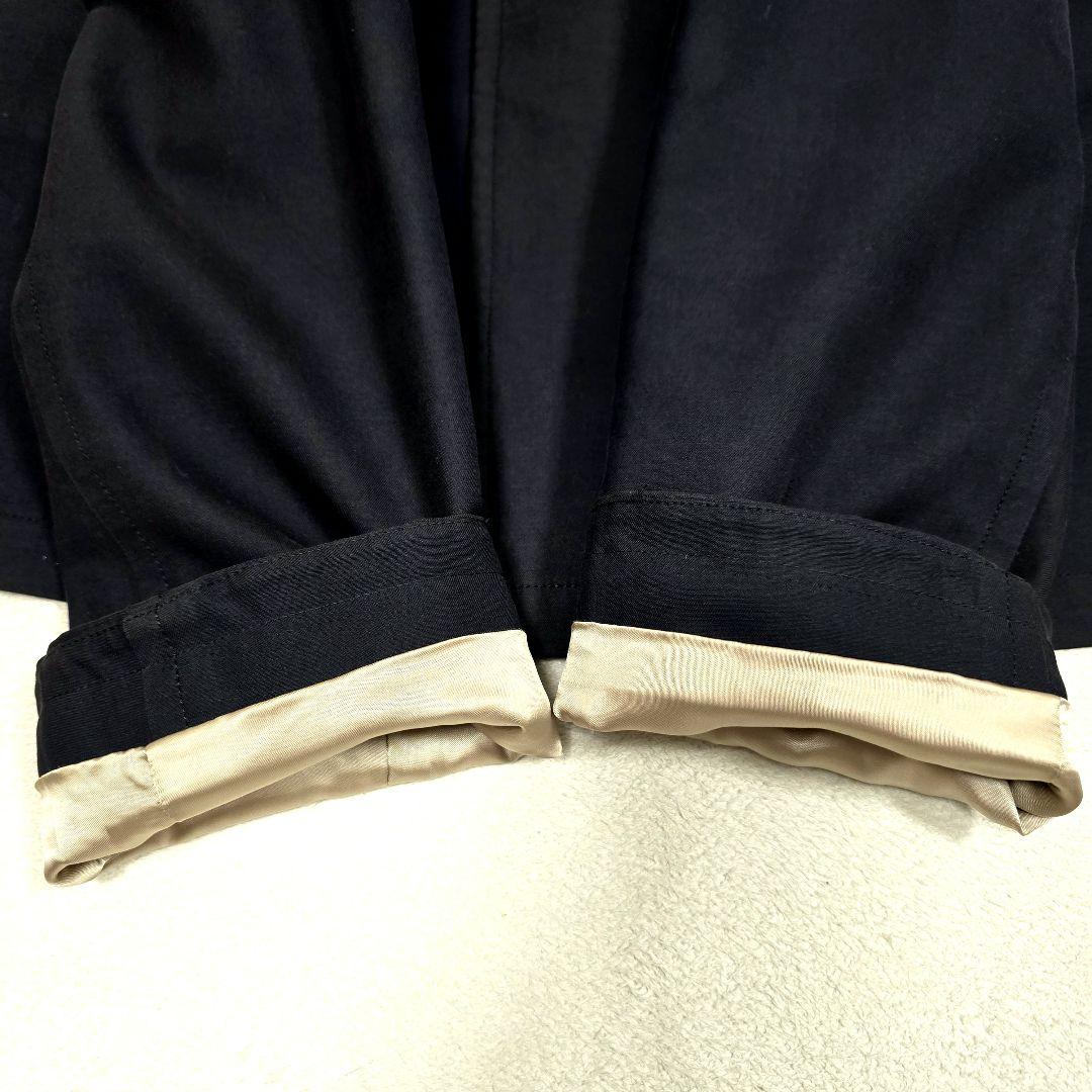 バーバリーロンドン ステンカラーコート メガチェック ライナー付 濃紺 L