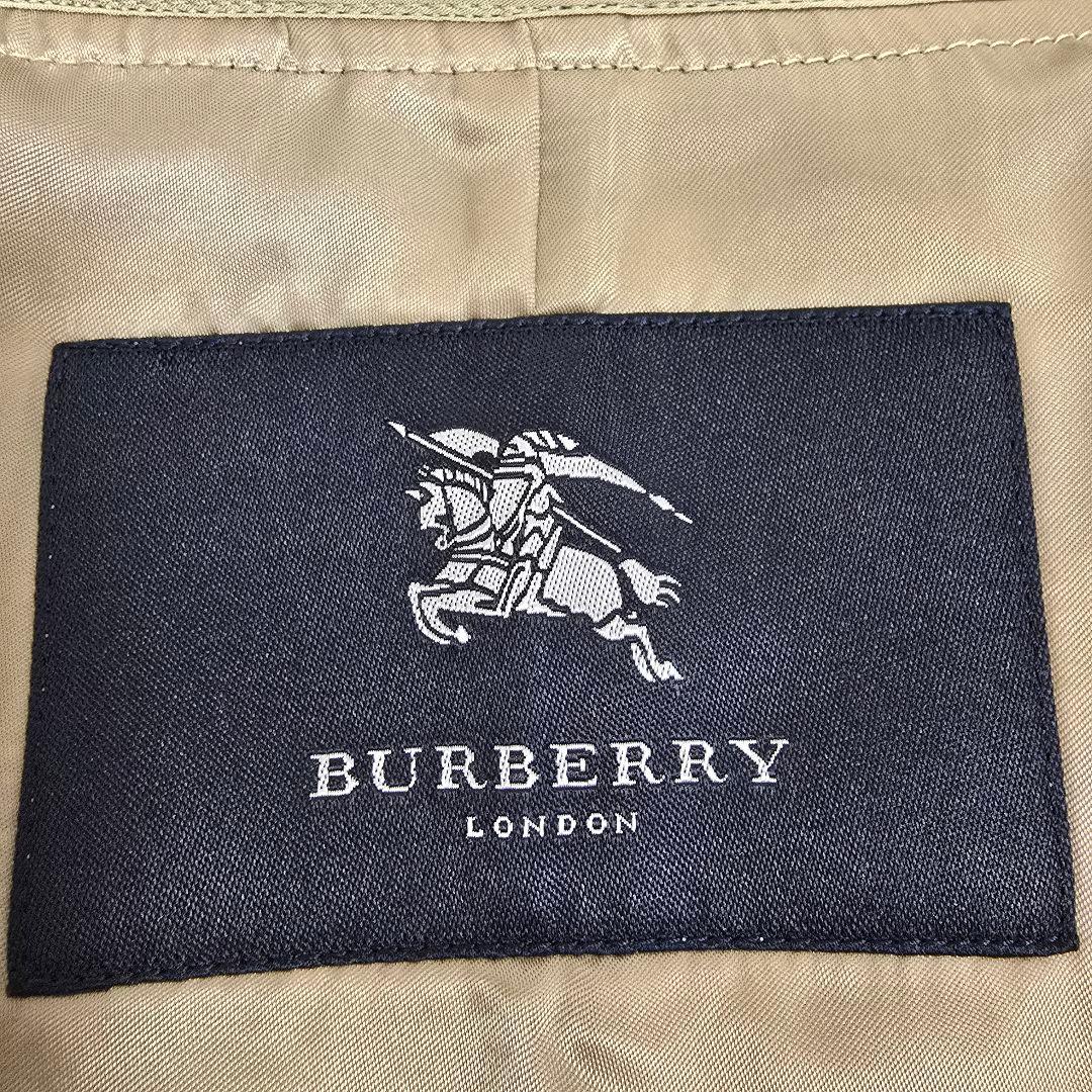 バーバリーロンドン ステンカラーコート メガチェック ライナー付 濃紺 L