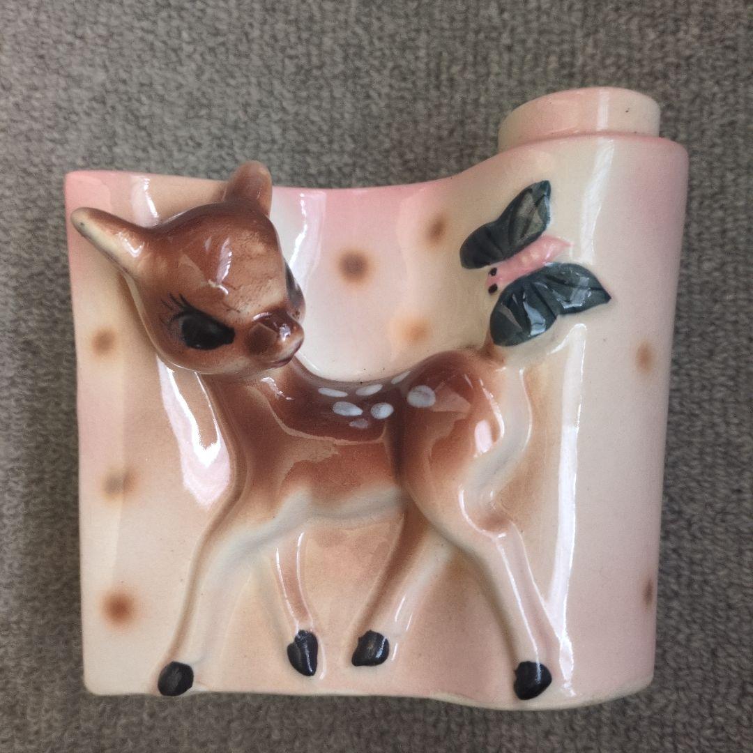 日本製　海外輸出用　バンビの陶器製入れ物　オキュパイド　ディズニー