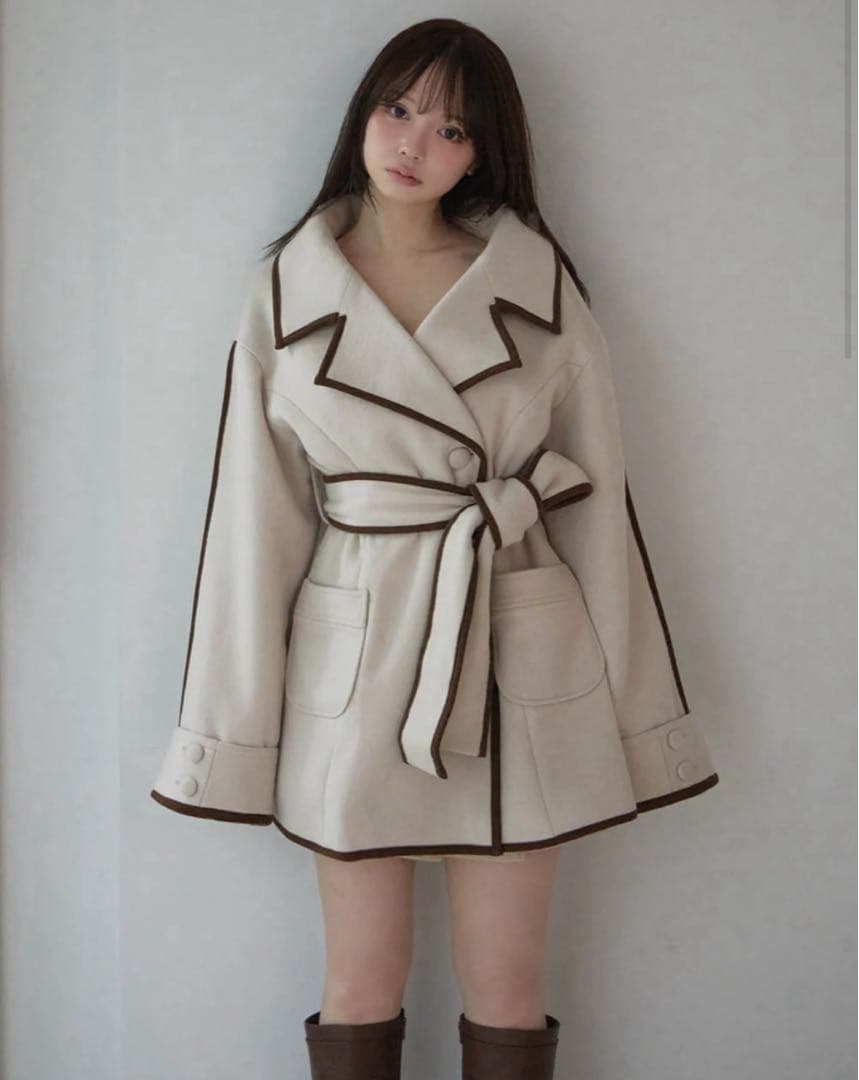 ジャケット・アウター andmary Ange wool short coat beige