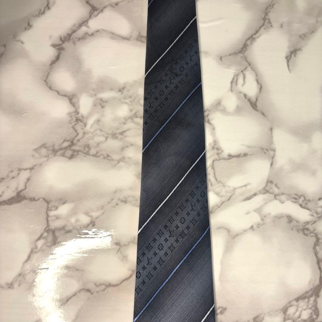 【訳あり特価】Louis Vuitton ネクタイ　ブラック　グレー　モノグラム