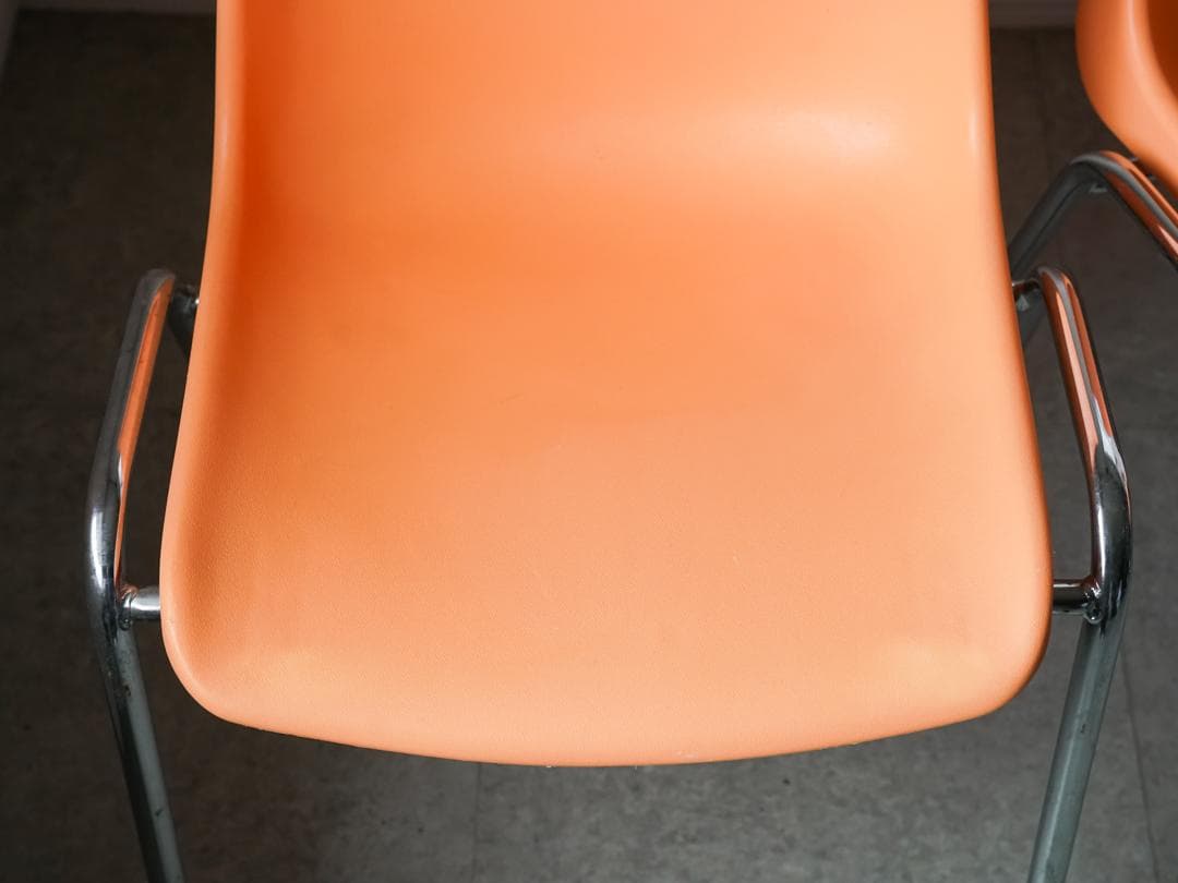 MOD ELENA スタッキングチェア 2脚 オレンジ色 ミッドセンチュリー