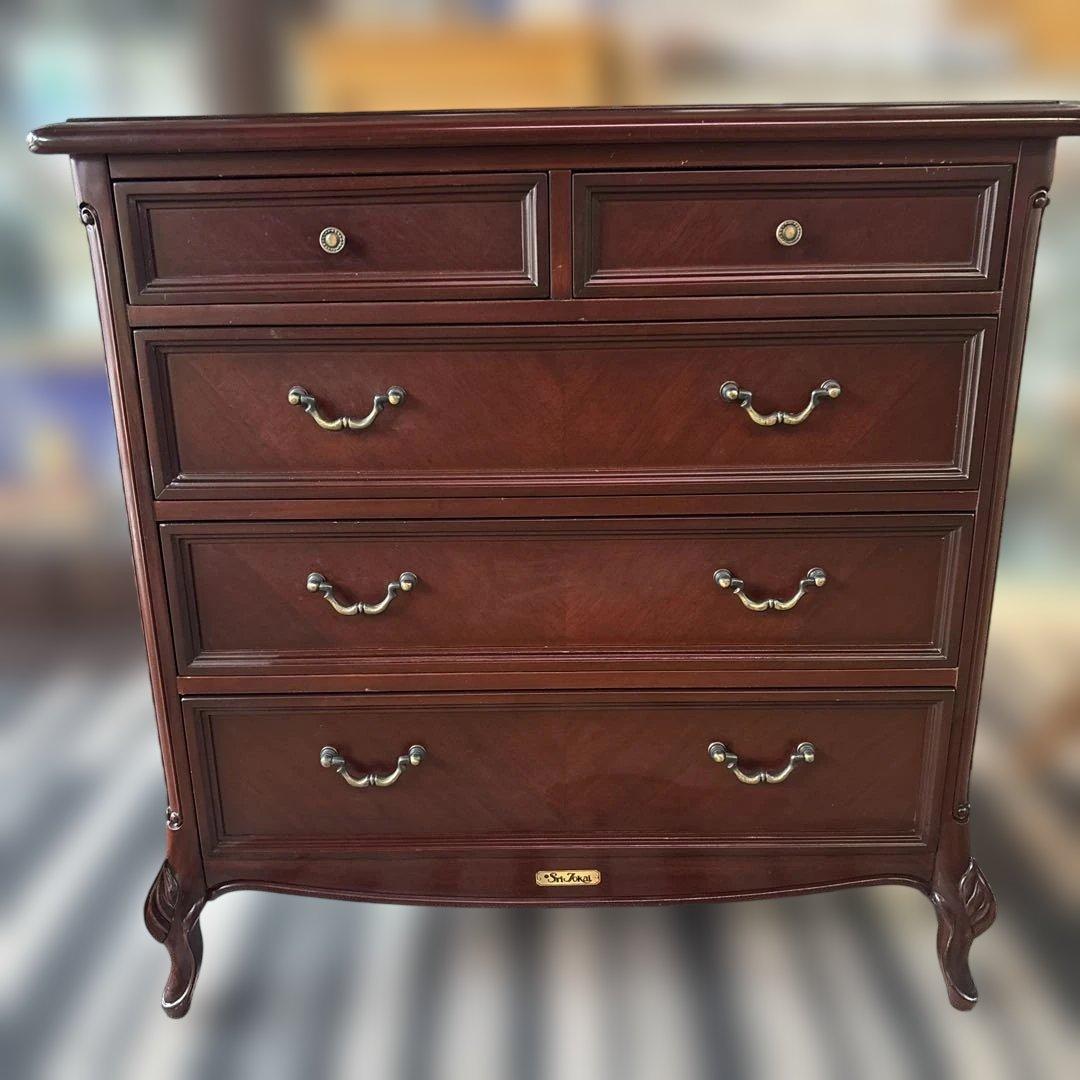 東海家具クラシックスタイル猫脚チェスト4段