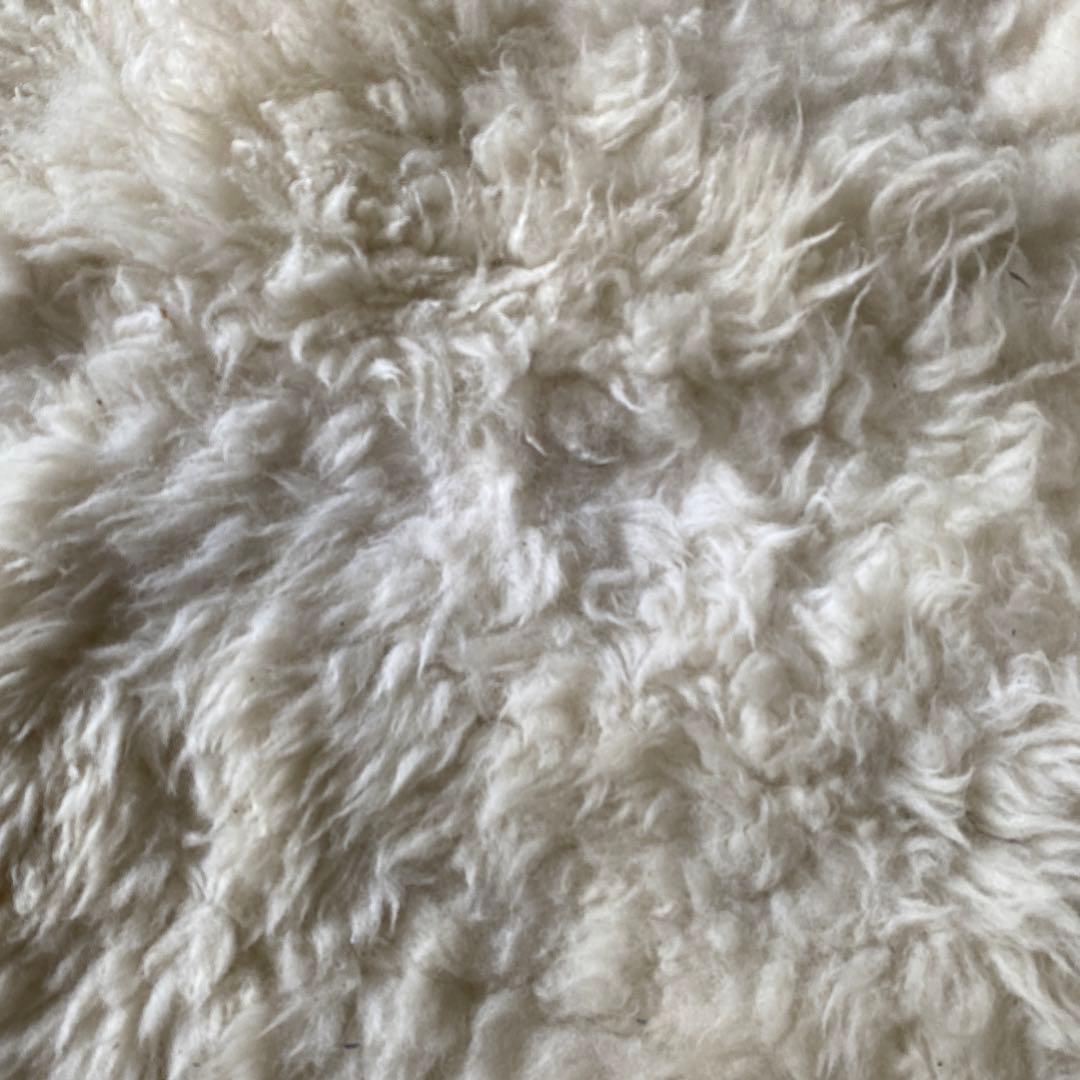 ムートン羊毛 4枚ホワイトラグ