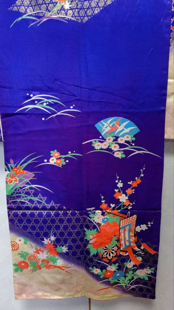 RK544洗える子供着物着丈130センチ裄丈58センチ7歳前後用ポリエステル