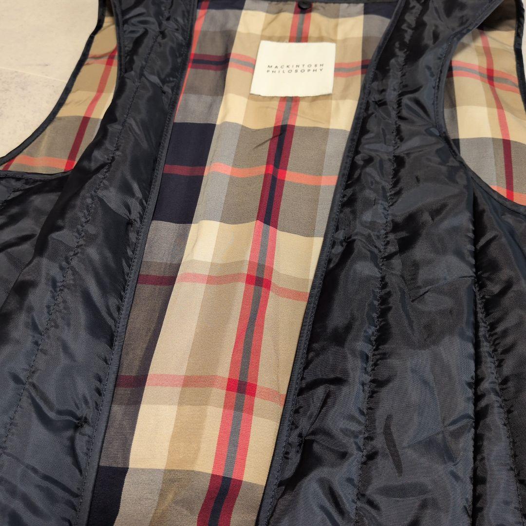 【極美品】マッキントッシュフィロソフィー ライナー付ステンカラーコート 36 紺