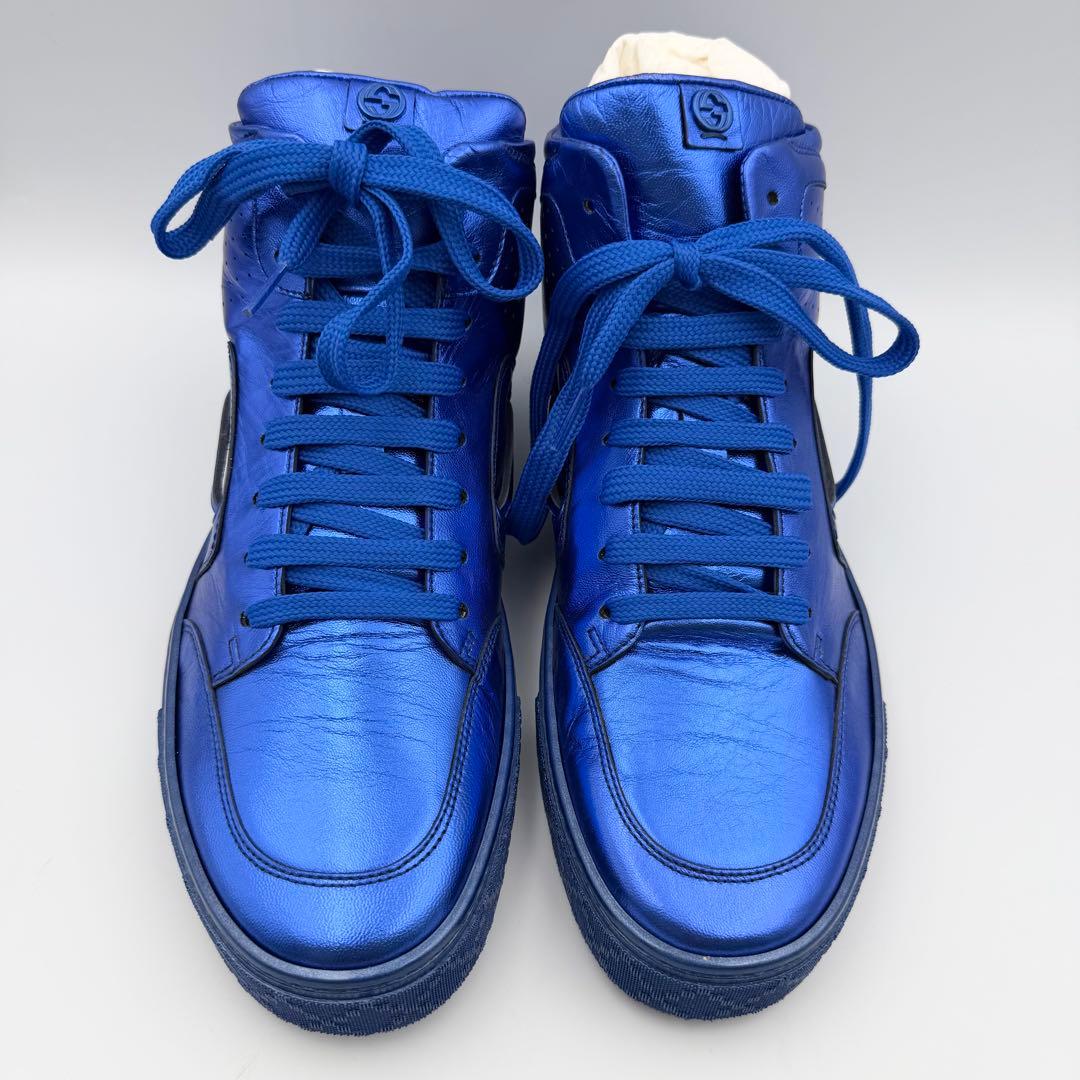 新品未使用✨GUCCI グッチ スニーカー ハイカット ブルー 箱付き