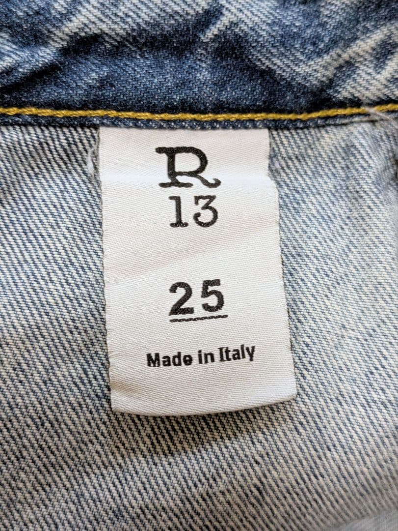 R13／double classic shredd hem／ダメージデニム