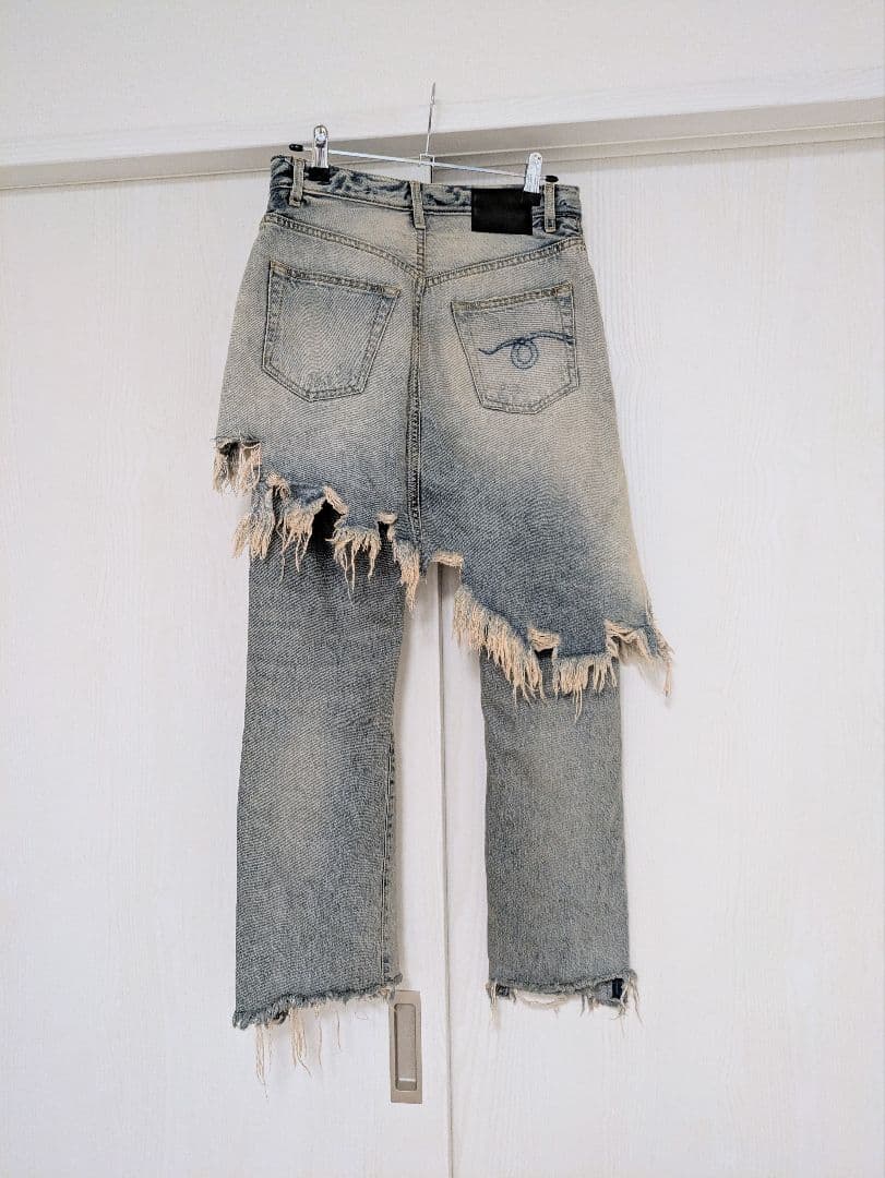 R13／double classic shredd hem／ダメージデニム