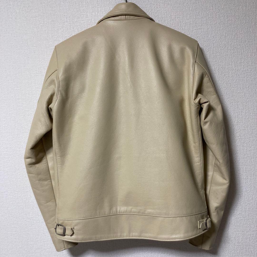 フリーダム　革ジャン　メンズ　襟付きシングルライダース　サイズL