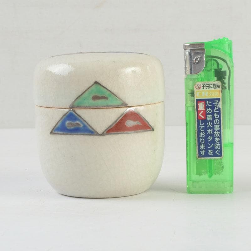ワンコせんせ　茶道具　真葛焼　色絵　棗　久田宗也極め箱　M　9547