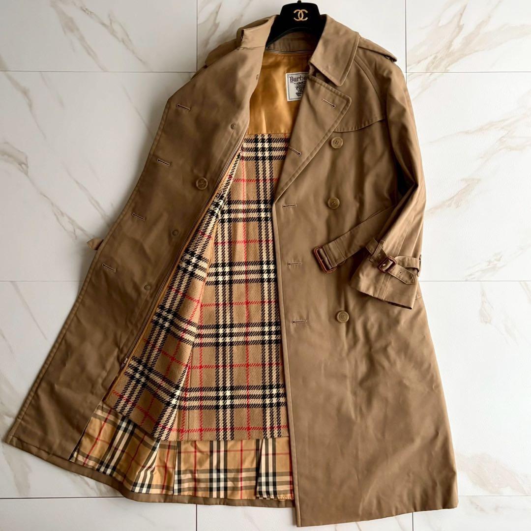 人気◆バーバリー ベルト ライナー付き トレンチコート ベージュ M
