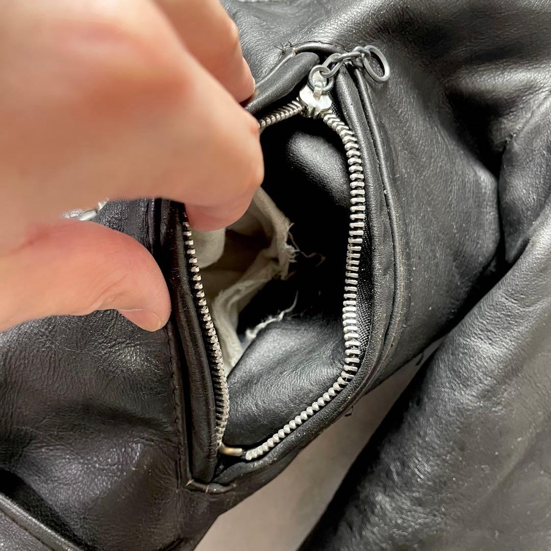 希少44サイズ SCHOTT ショット ダブルライダース 黒 2XL