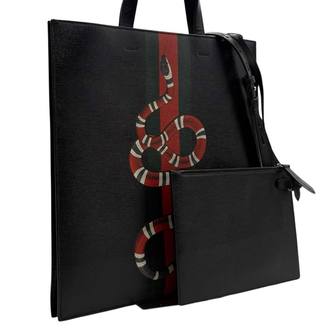 6220 極美品 グッチ キングスネーク シェリーライン 2wayトートバッグ