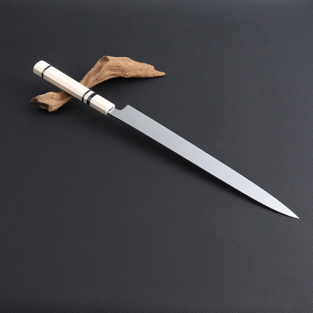 8140 鏡面仕上げ 柳刃包丁 尺 刃は究極の切れ味 刺身包丁 人工象牙八角柄