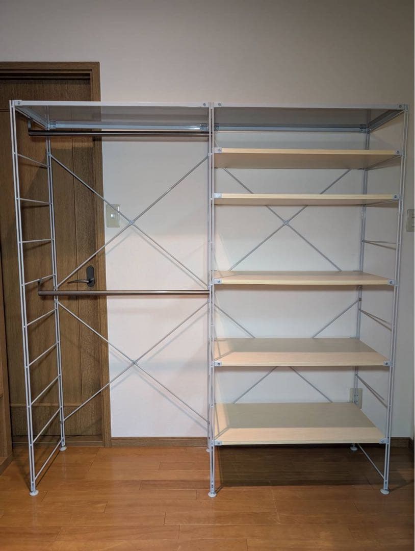 ■送料込■無印 MUJI スチールユニットシェルフ 衣類収納 ワードローブ棚家具