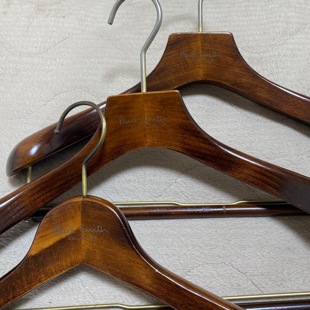 ポールスミスコレクション 木ハンガー 3本セット ロゴ入り