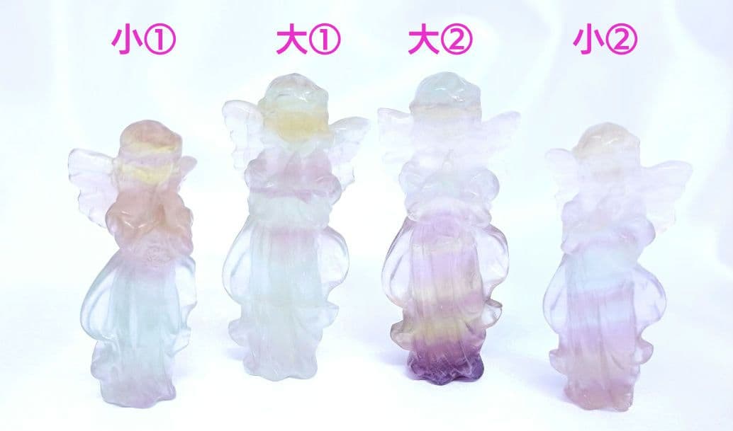 キャンディ フローライト　天使　（大）②　エンジェル　置物　カービング