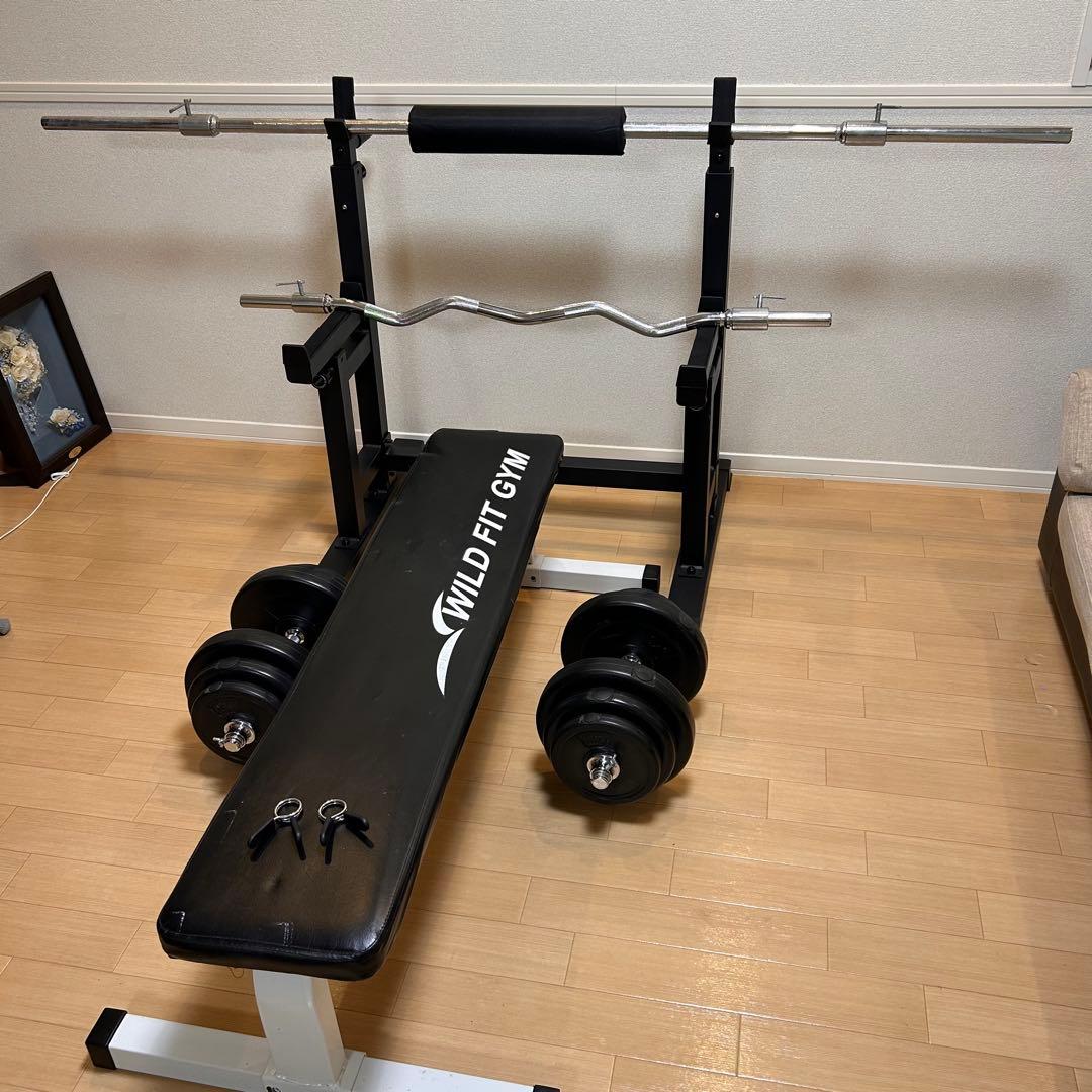 【ホームジムセット】ダンベル種目もバーベル種目もできます！