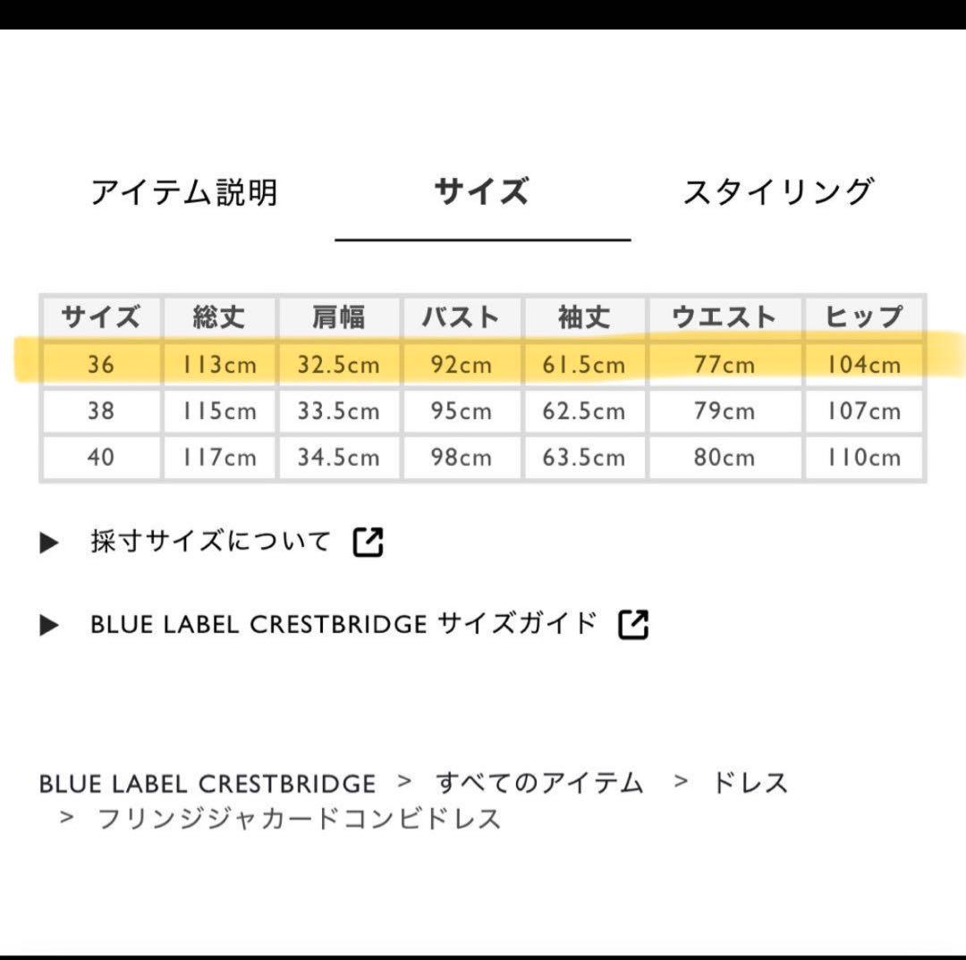 BLUE LABEL CRESTBRIDGE チェック柄ワンピース 36