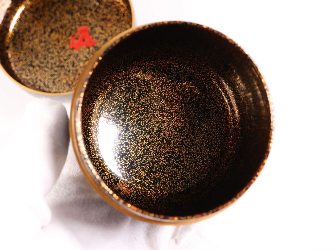 加賀蒔絵 福嶋一恵 鴛鴦蒔絵 大棗 梨地 鵬雲斎書付 共箱 螺鈿【MA916】