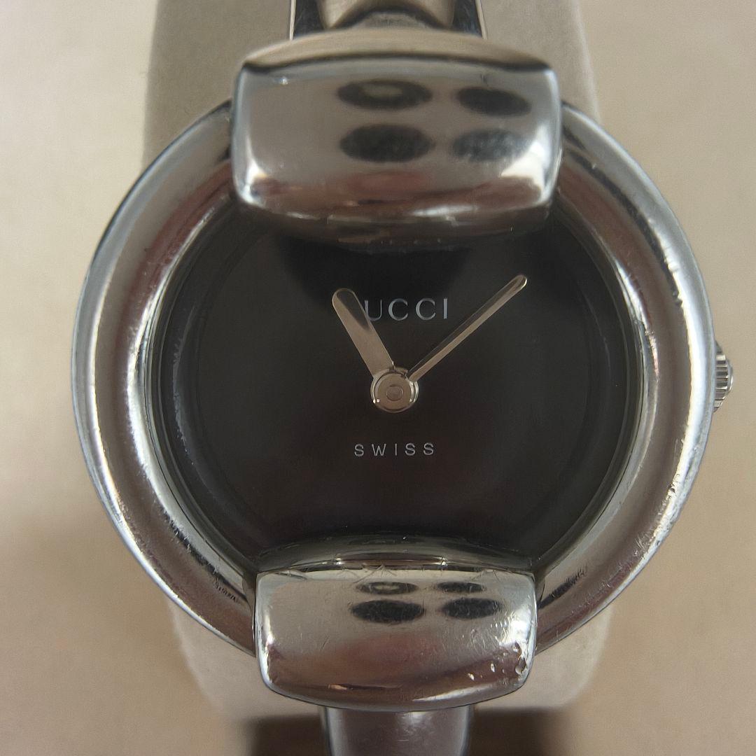 GUCCI グッチ 1400L ブラック文字盤 クオーツバングルウォッチ　稼働品