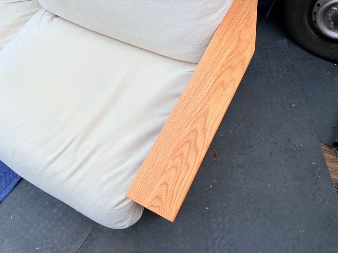 無印良品 2.5シーター ソファ フェザーポケットコイル オーク材フレーム