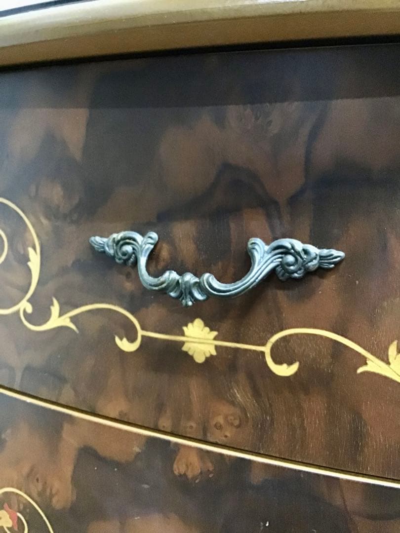 kazue☆管242☆イタリア製☆アンティーク☆象嵌細工☆4段チェスト