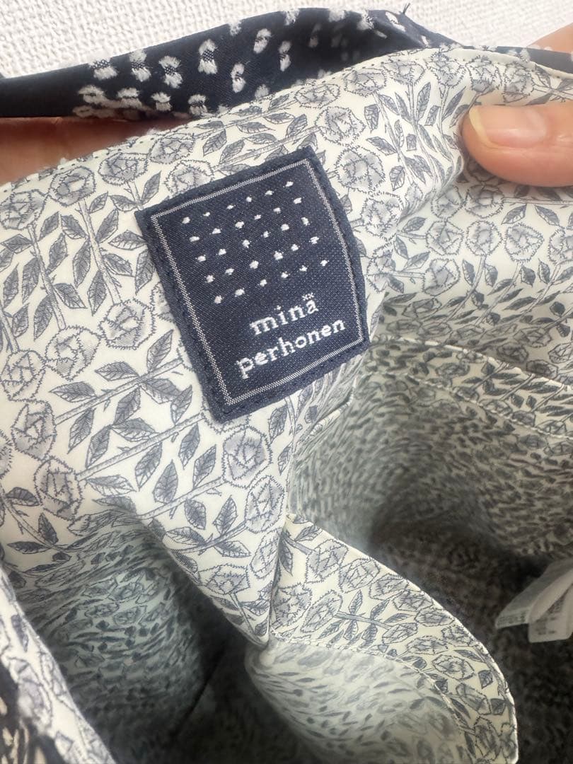 ミナ ペルホネン パニーニバッグ　ballade バラード　ネイビー