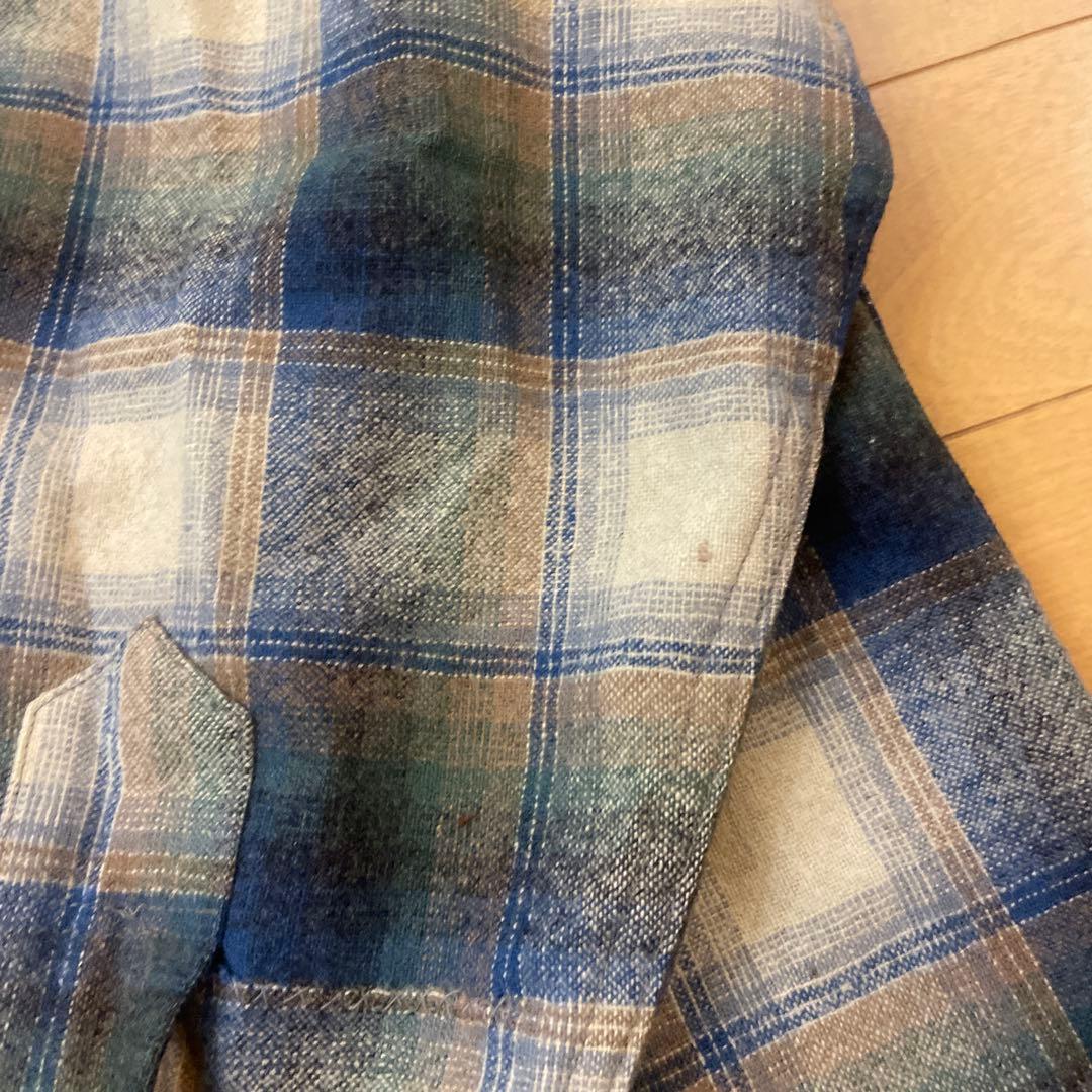 s*a様 青 ベージュ pendleton ウール ボードシャツ USA製 ビン