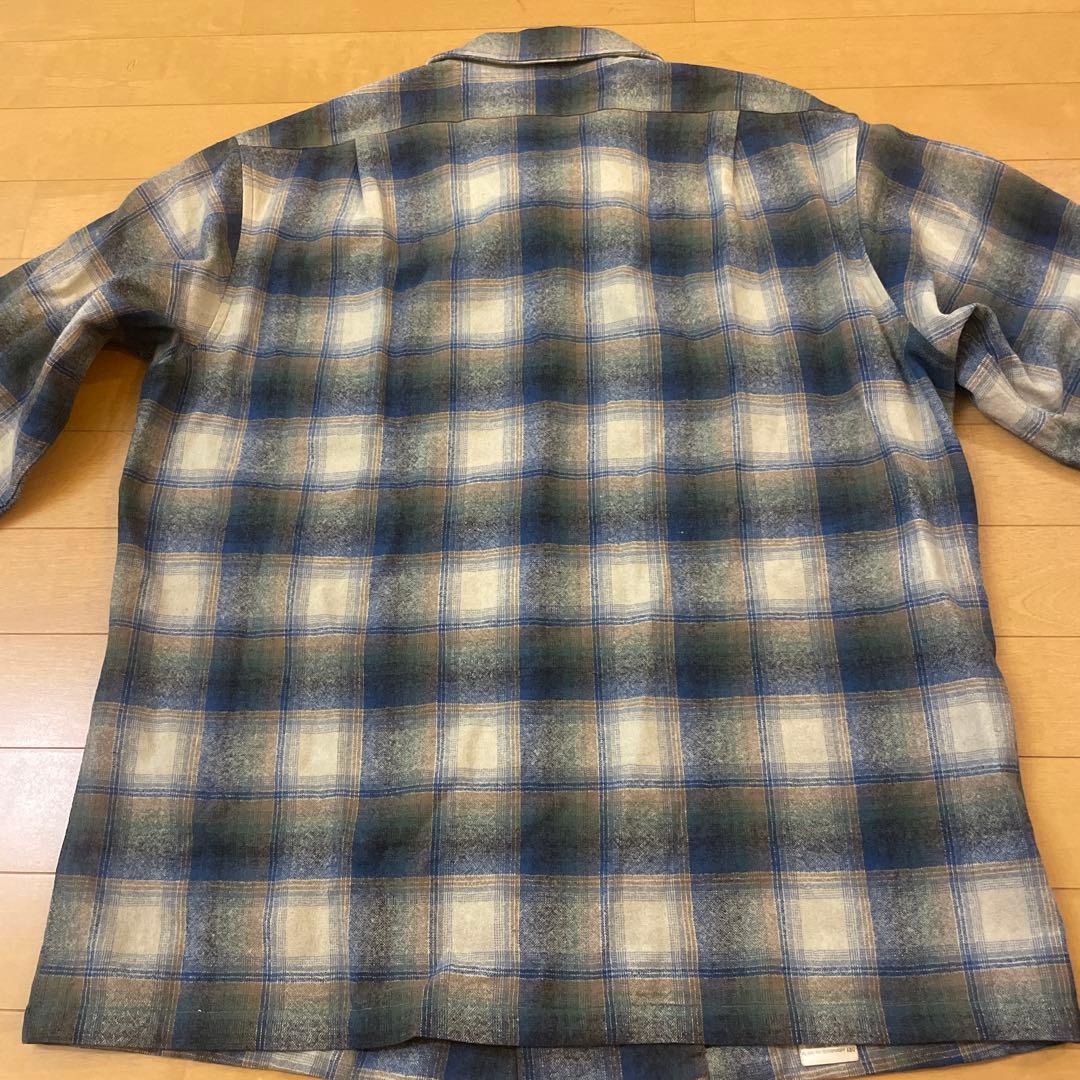 s*a様 青 ベージュ pendleton ウール ボードシャツ USA製 ビン