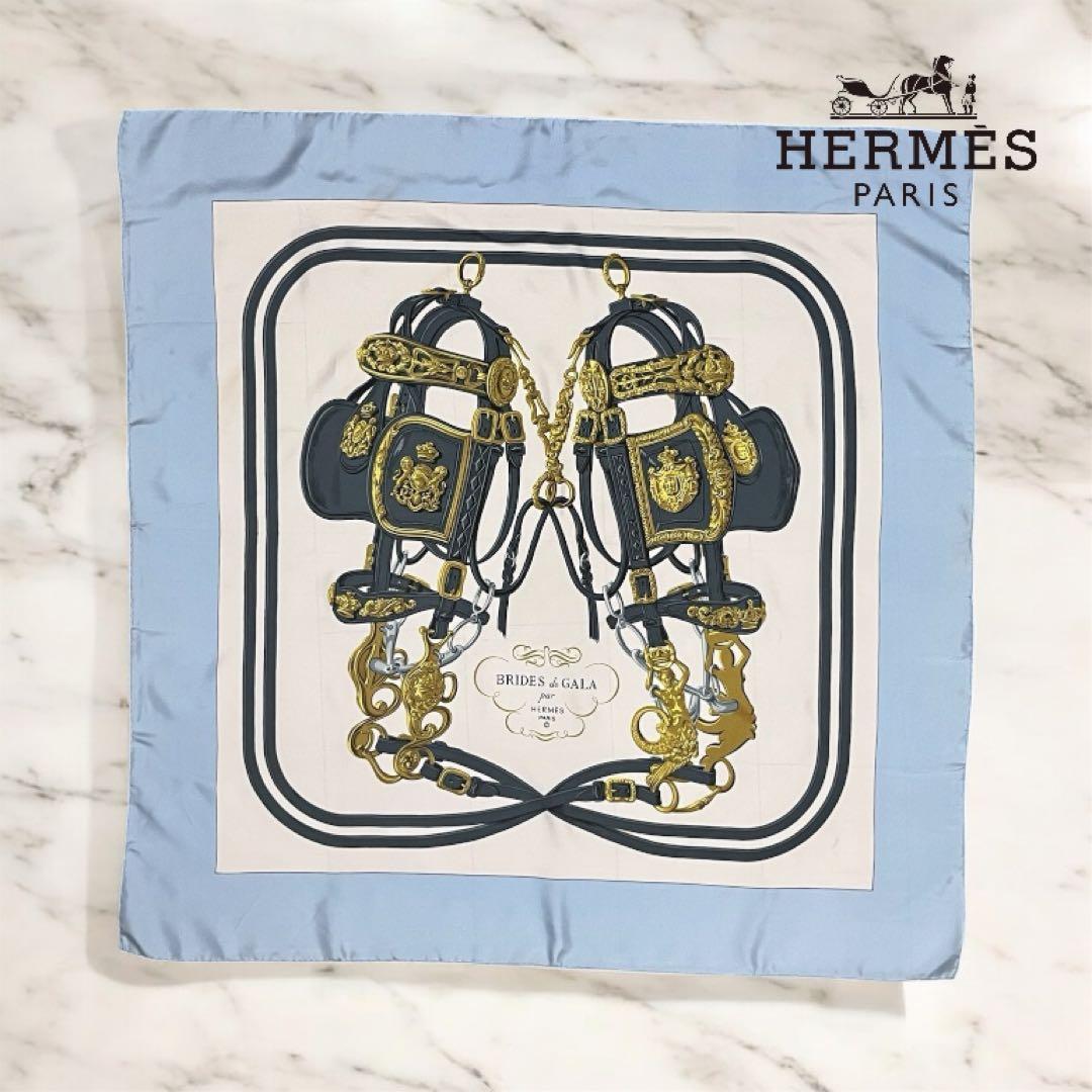 HERMESエルメススカーフ カレ90式典用の馬勒 BRIDES de GALA