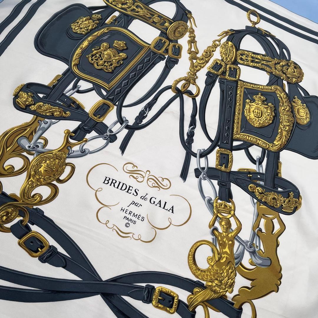 HERMESエルメススカーフ カレ90式典用の馬勒 BRIDES de GALA