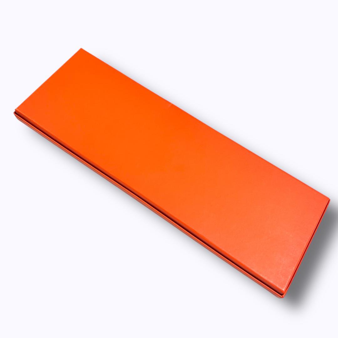 新品　箱有　エルメス ネクタイ オレンジ シルク100% ビジネス フォーマル