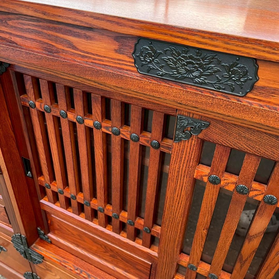 古民家 家具 水屋箪笥 民芸箪笥 木製 収納棚 時代家具 A0850