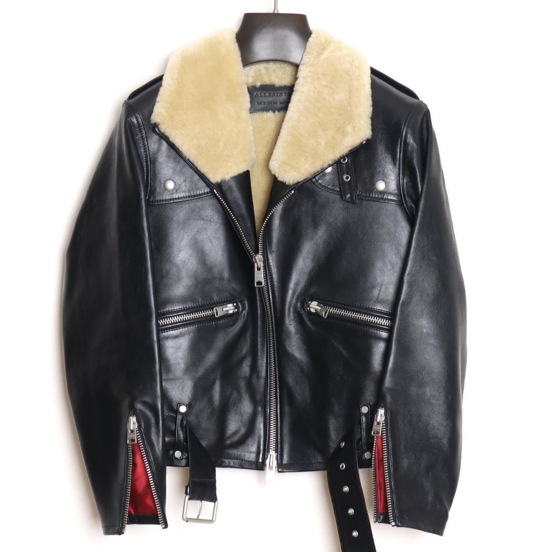 ALLSAINTS 16AW ムートンレザーライダース UK2 ファー レア