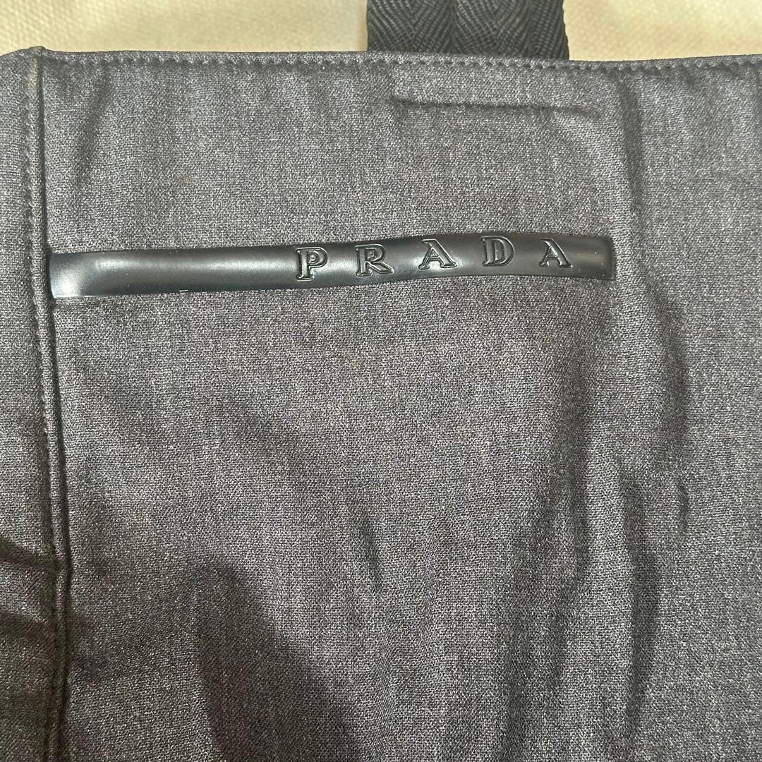 PRADA プラダ ロゴ スポーツ ミニトートバッグ ハンドバッグ ダークグレー