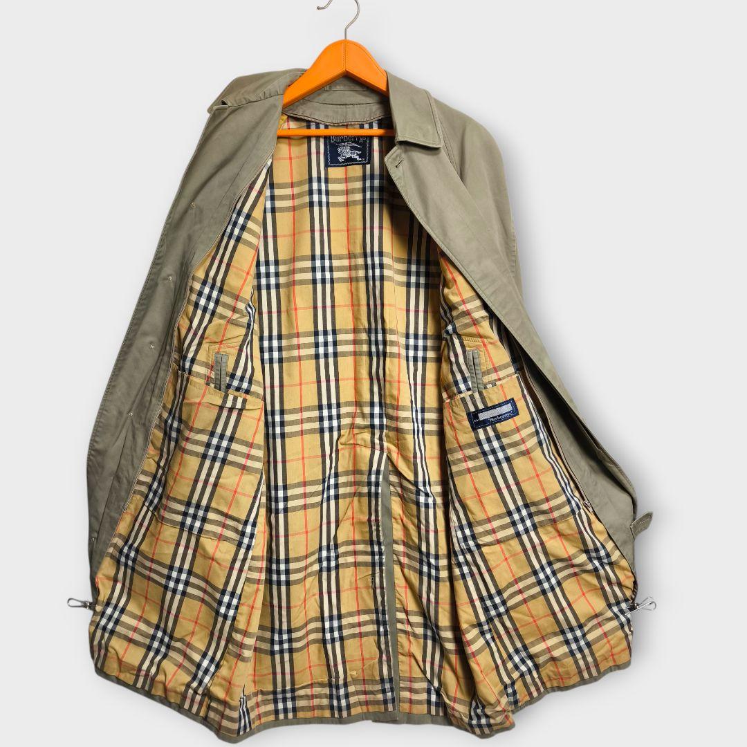 【美品】バーバリー ステンカラーコート ライナー付 ノバチェック M【A192】