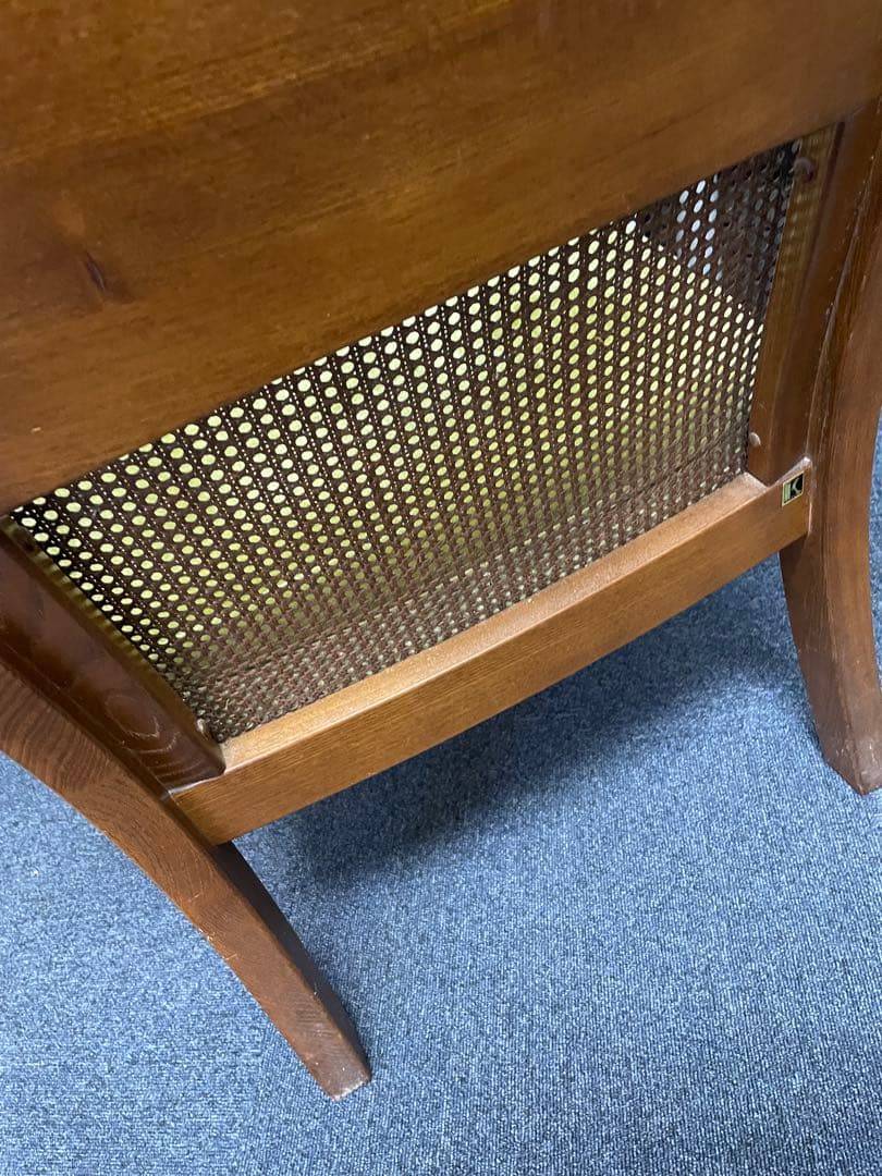 飛騨家具　キツツキ　クラシックスタイル ダイニングチェア 黄緑色　②